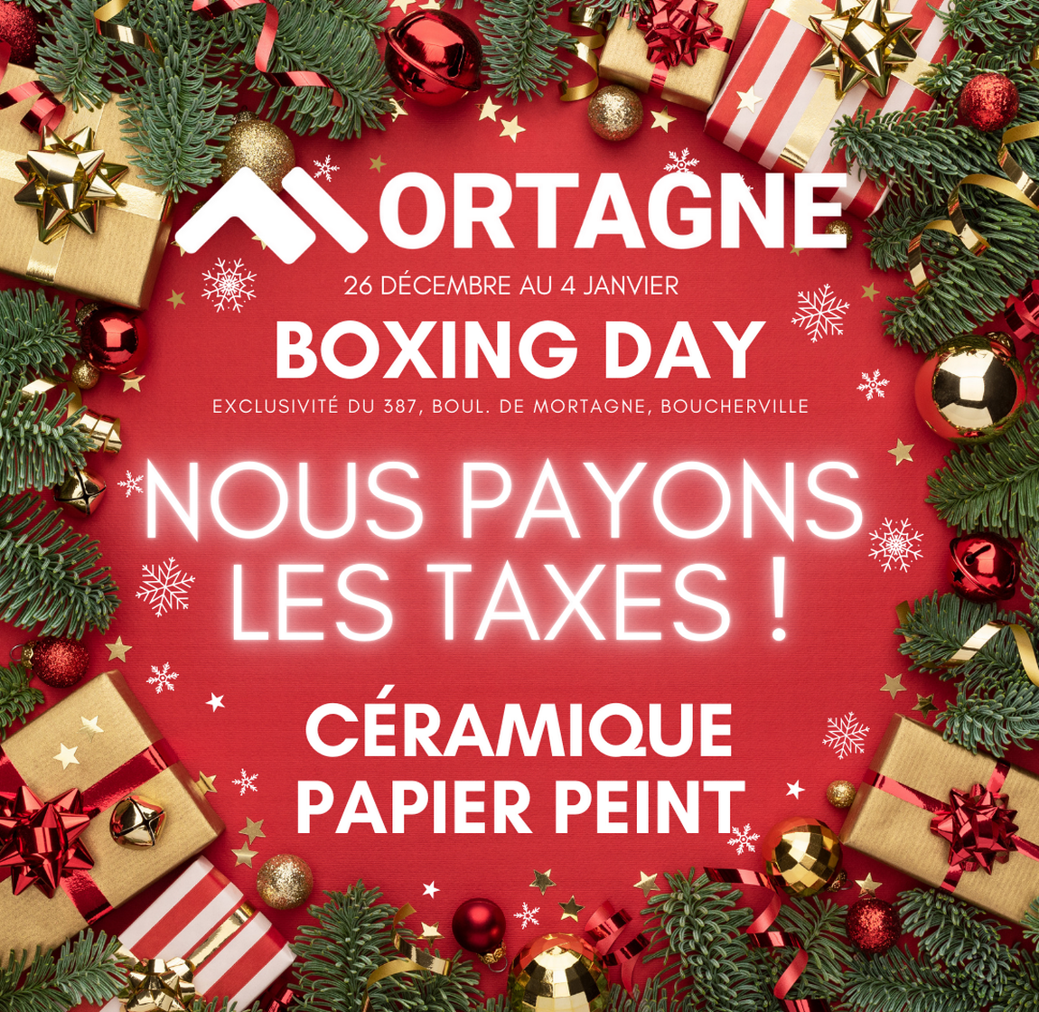 BOXING DAY PAYONS TAXES CÉRAMIQUE PAPIER PEINT